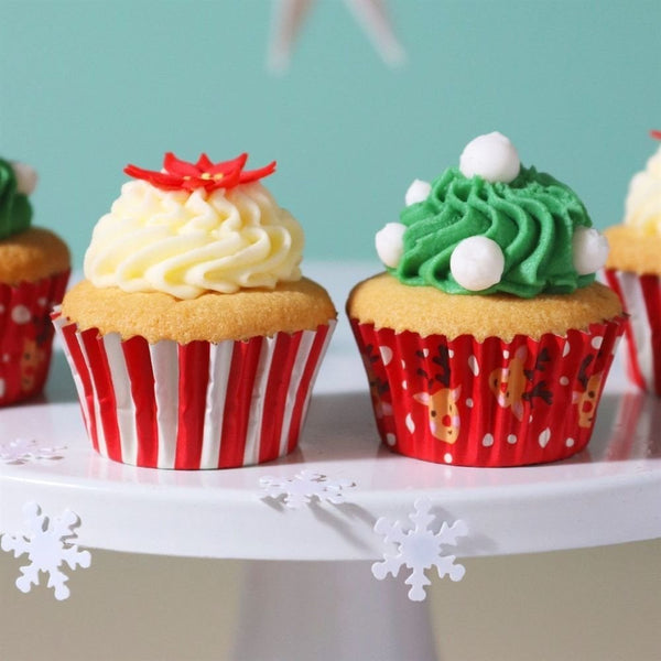 Rudolph Christmas Foil-lined Mini Cupcake Cases x 60