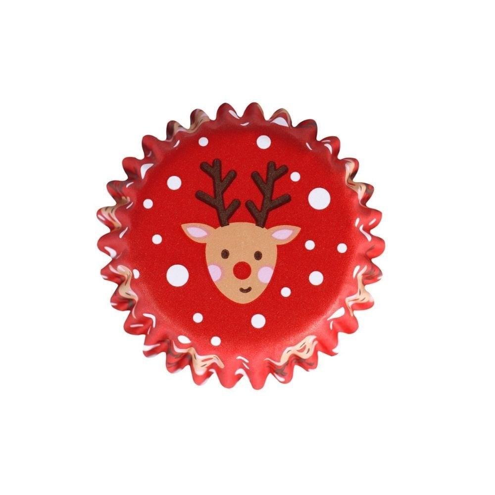 Rudolph Christmas Foil-lined Mini Cupcake Cases x 60