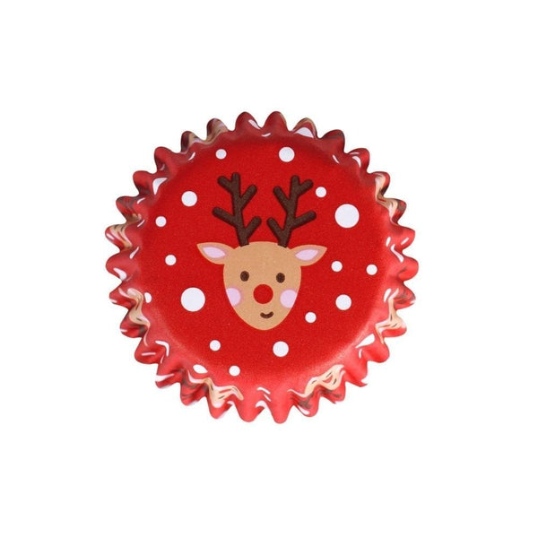 Rudolph Christmas Foil-lined Mini Cupcake Cases x 60