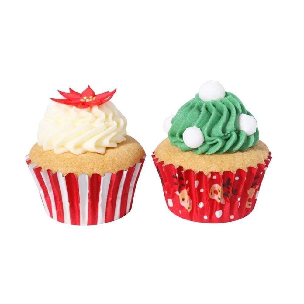 Rudolph Christmas Foil-lined Mini Cupcake Cases x 60