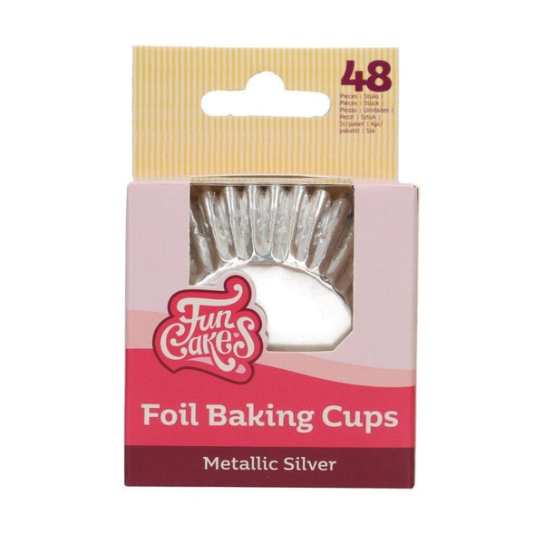 Metallic Silver Foil Baking Cases x 48