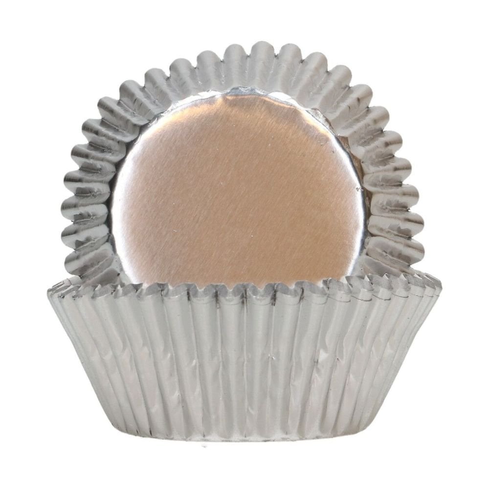 Metallic Silver Foil Baking Cases x 48