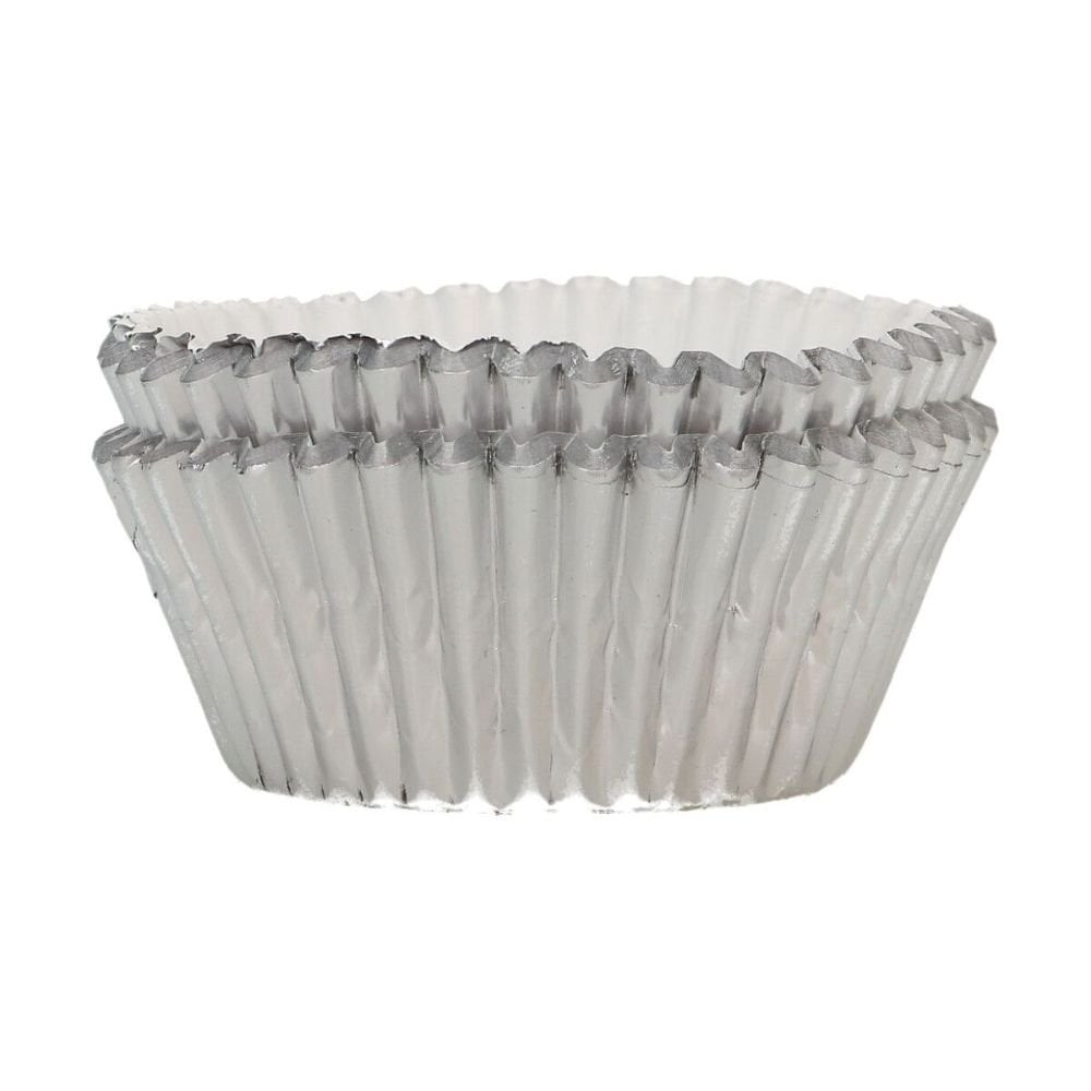 Metallic Silver Foil Baking Cases x 48
