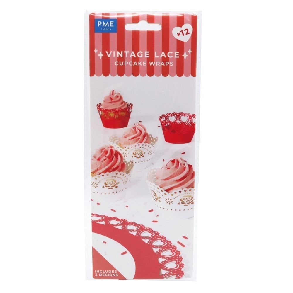 Vintage Lace Cupcake Wrappers x 12