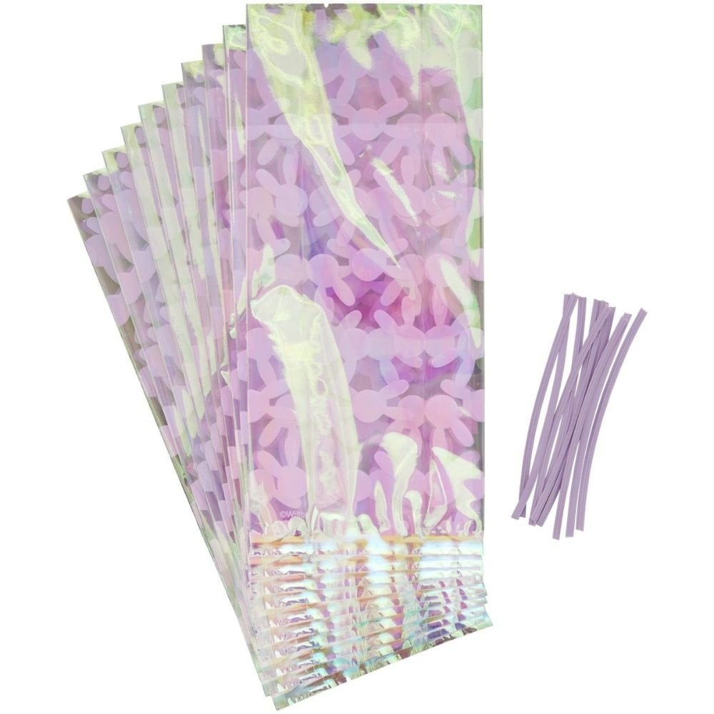 Bunny Iridescent Treat Bags x 10