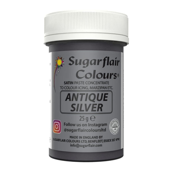 Antique Silver Satin Paste Food Colour 25g