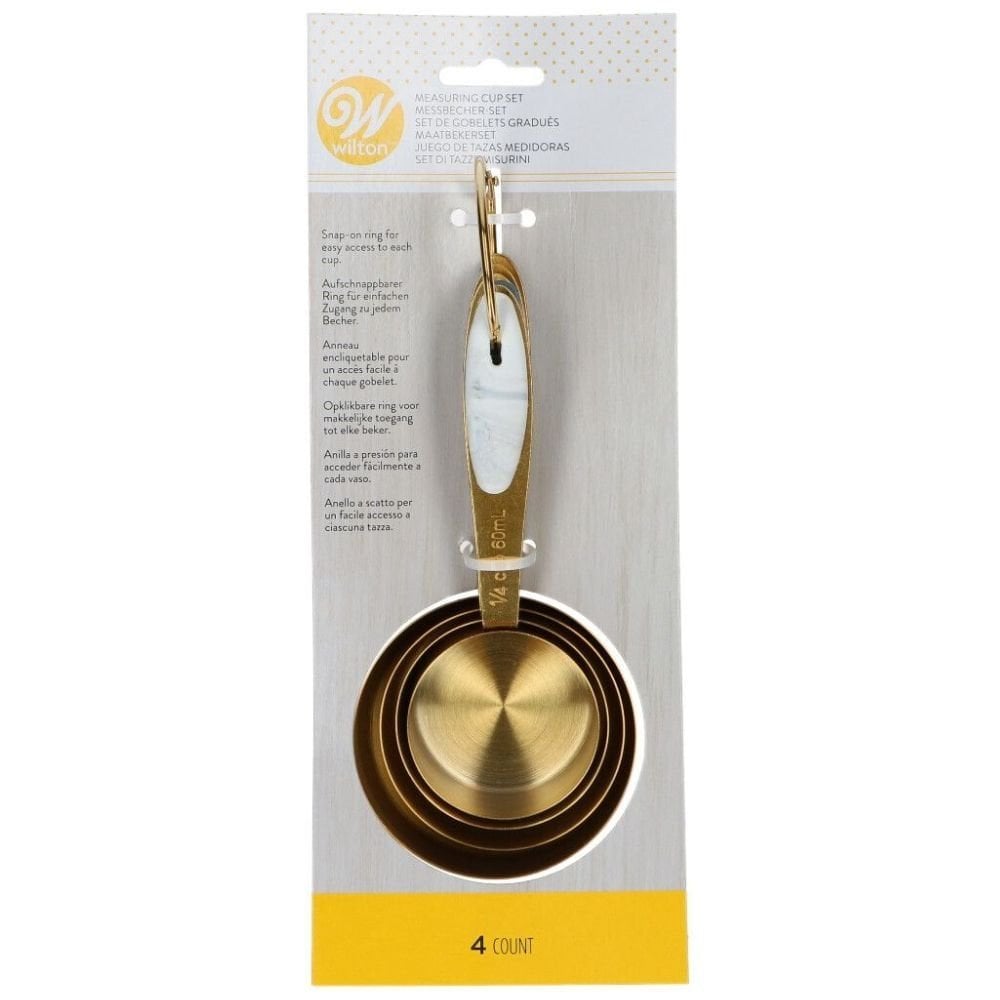 Gold Metal Measuring Cups Set Of 4