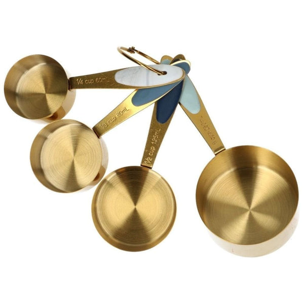 Gold Metal Measuring Cups Set Of 4