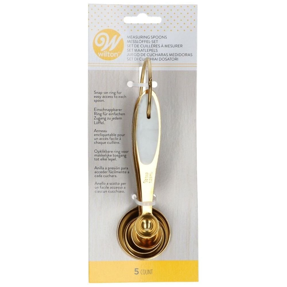 Gold Metal Measuring Spoons Set Of 5