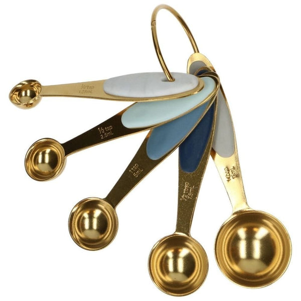 Gold Metal Measuring Spoons Set Of 5