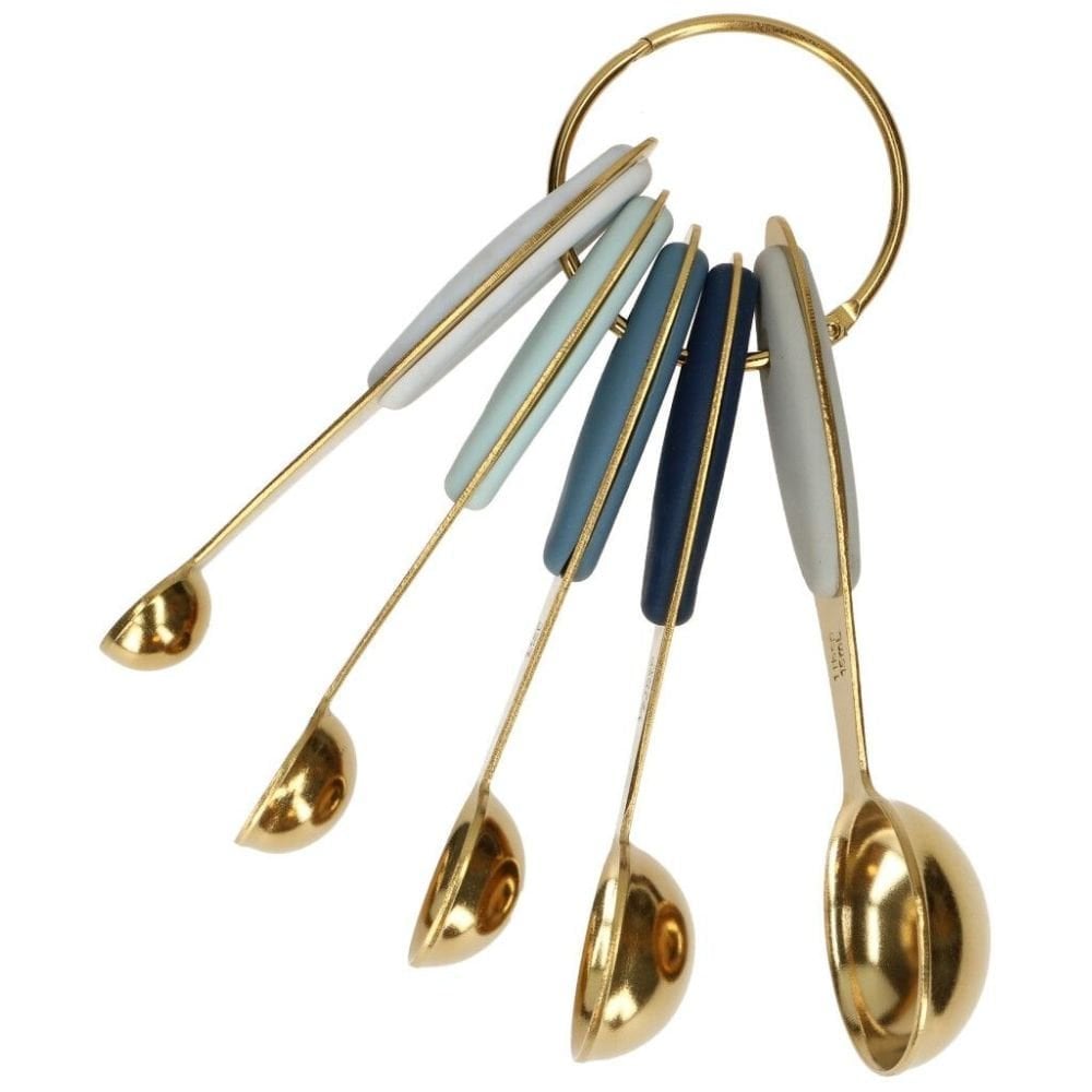 Gold Metal Measuring Spoons Set Of 5