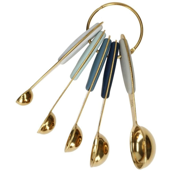 Gold Metal Measuring Spoons Set Of 5
