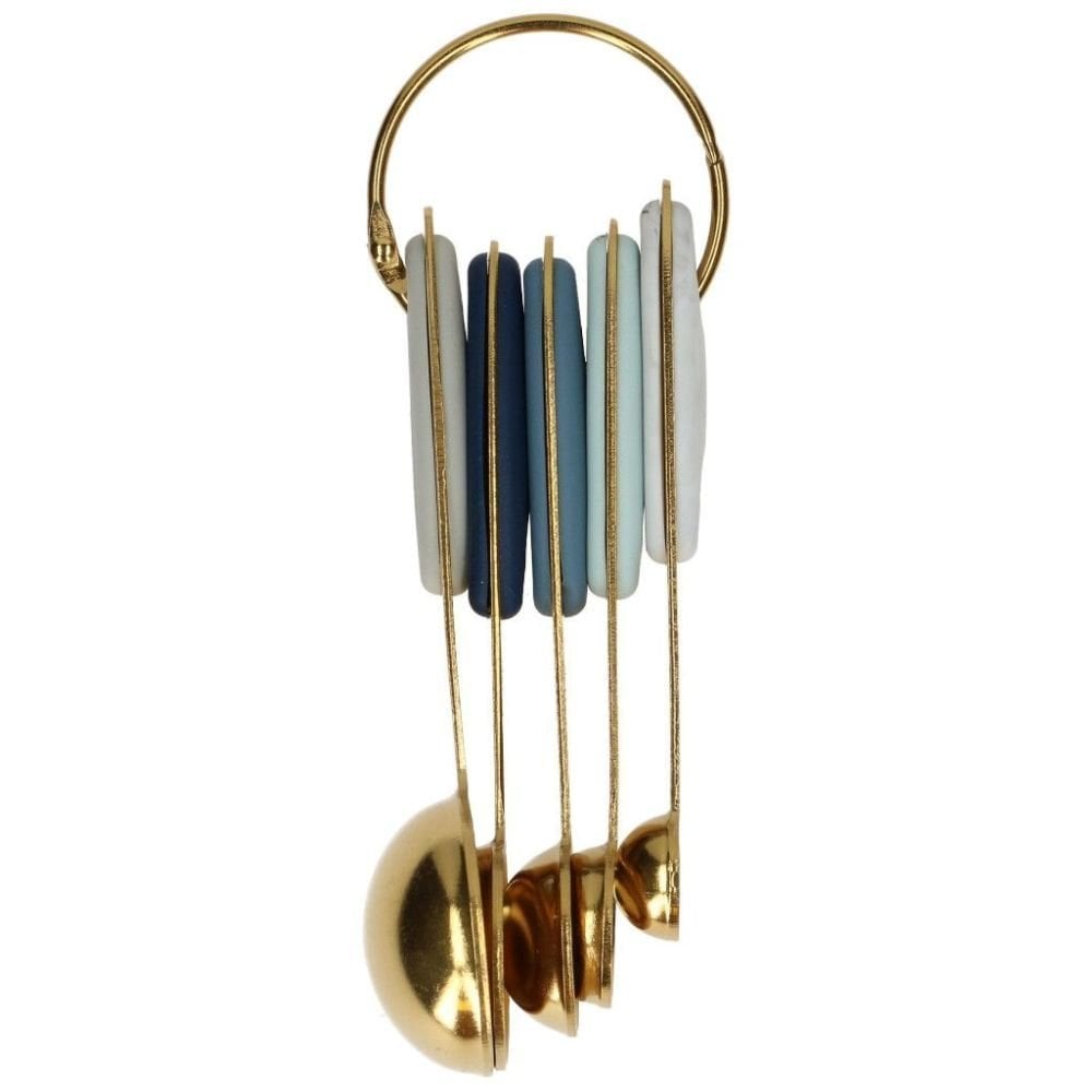 Gold Metal Measuring Spoons Set Of 5