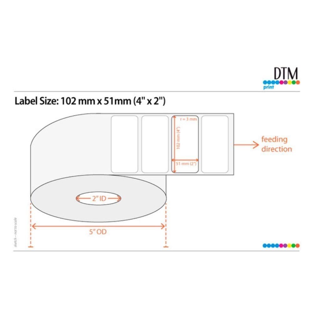 Roll Of 1000 4 x 2 Inch Labels (For LX500ec Colour Label Printer)