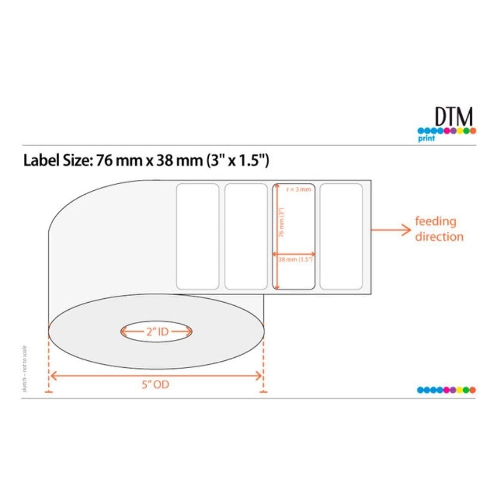 Roll Of 1300 3 x 1.5 Inch Labels (For LX500ec Colour Label Printer)