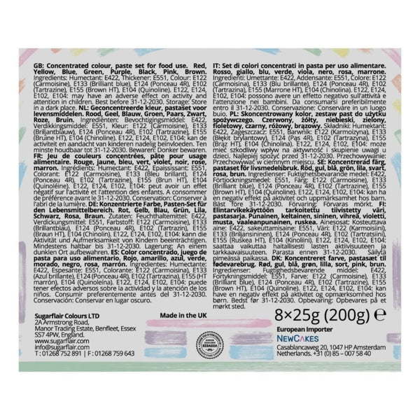Mixed Colour Essential Paste Set Of 8 x 25g
