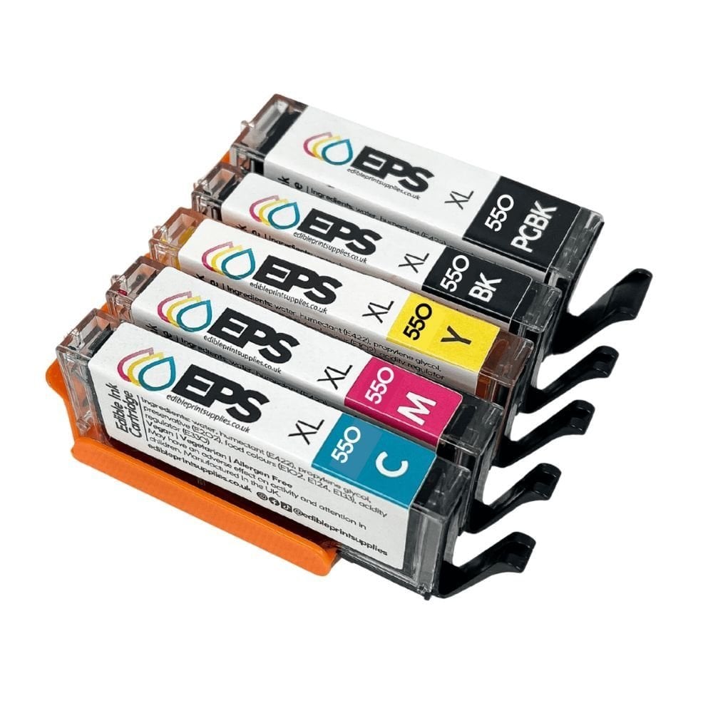 Pre-Filled Edible Ink Cartridges (Set Of 5) For Canon iX6850 / ip7250 Printers