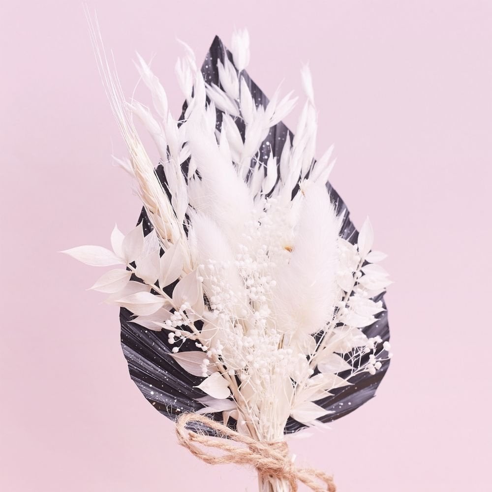 Black, Silver & White Palm Spear Bouquet