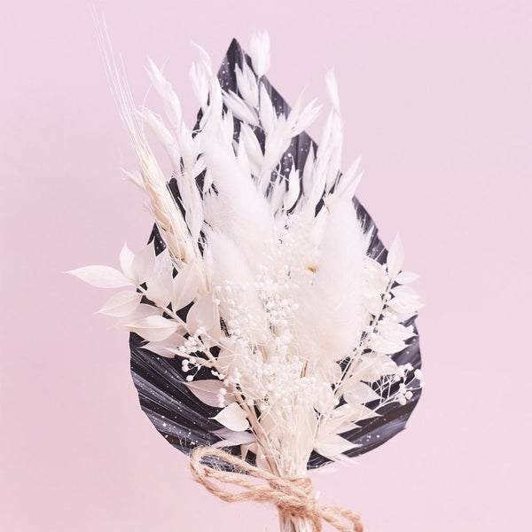 Black, Silver & White Palm Spear Bouquet