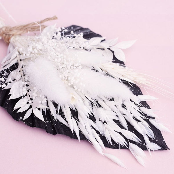 Black, Silver & White Palm Spear Bouquet