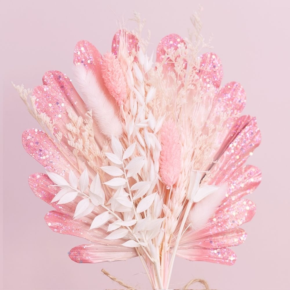 Pink Glitter Shell Palm Bouquet