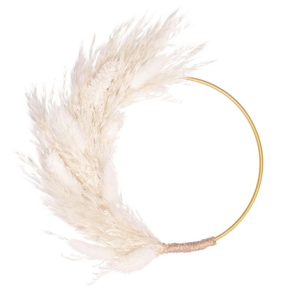 White Dried Flower Ring 14cm (Without Stem)