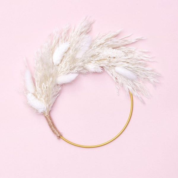 White Dried Flower Ring 14cm (Without Stem)