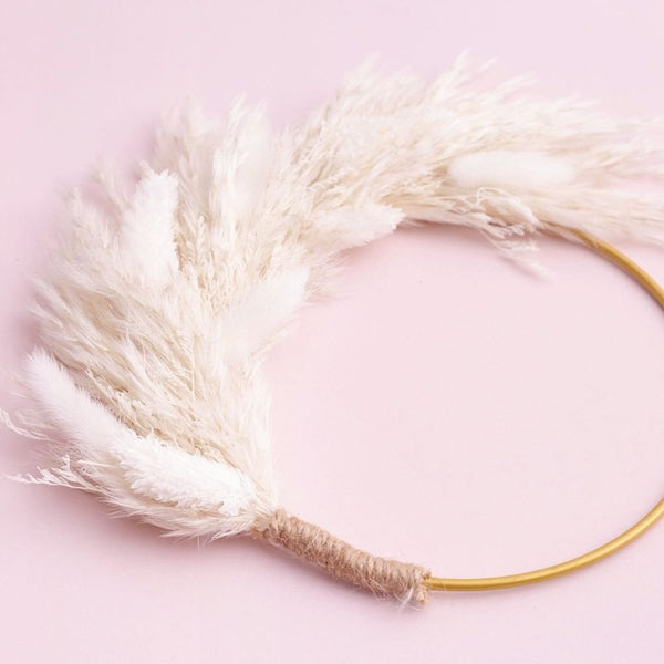 White Dried Flower Ring 14cm (Without Stem)