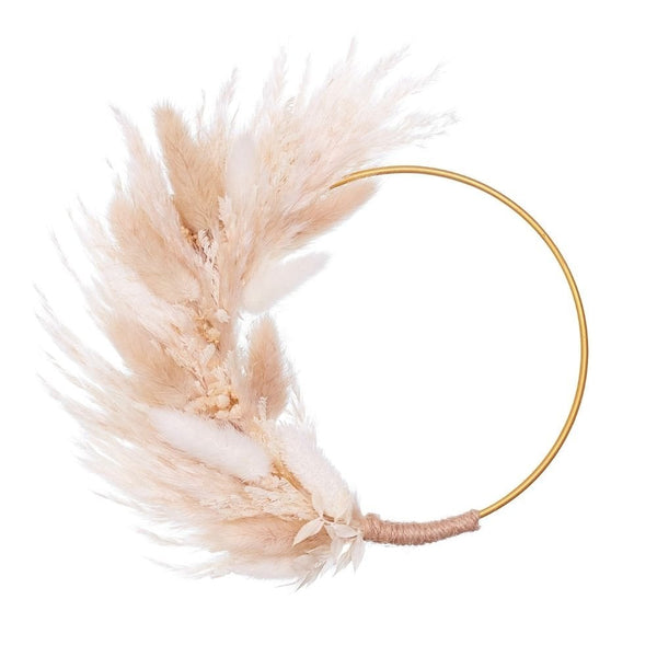 Natural White Dried Flower Ring 14cm (Without Stem)