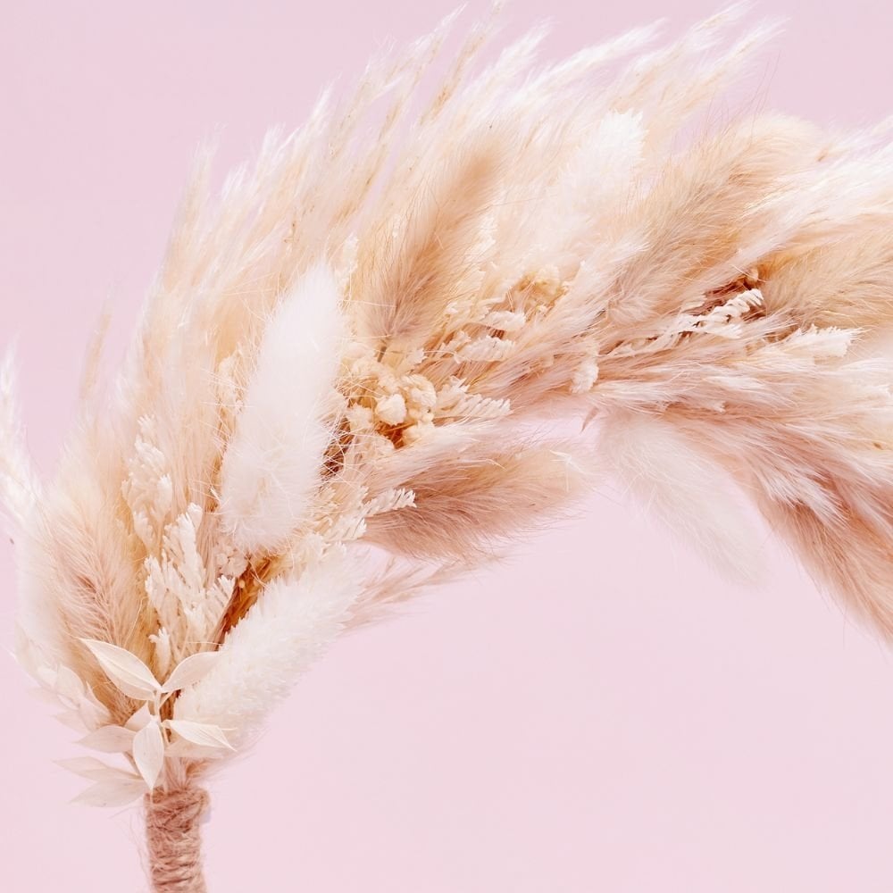 Natural White Dried Flower Ring 14cm (Without Stem)