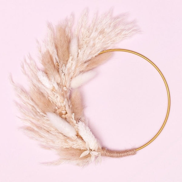Natural White Dried Flower Ring 14cm (Without Stem)
