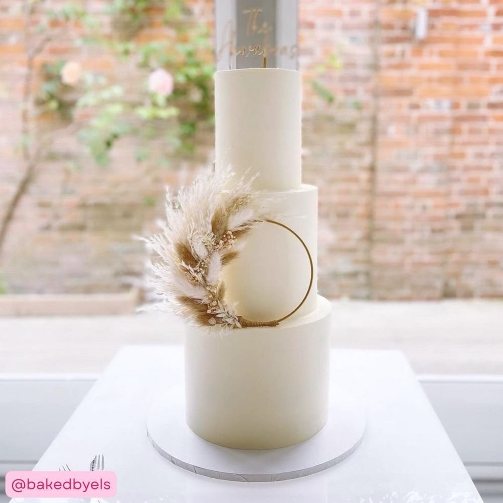 Natural White Dried Flower Ring 14cm (Without Stem)