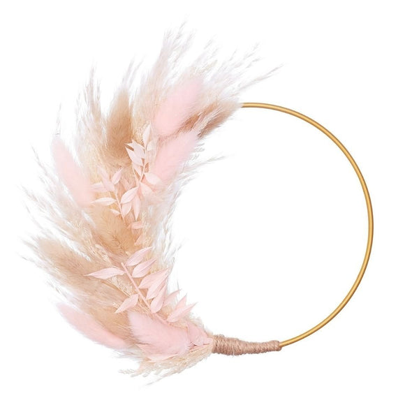 Natural Pink Dried Flower Ring 14cm (Without Stem)