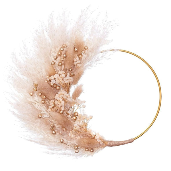 Natural Gold Dried Flower Ring 14cm (Without Stem)