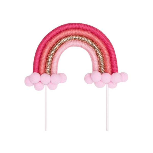 Pink & Gold Rainbow Cake Topper (Small)