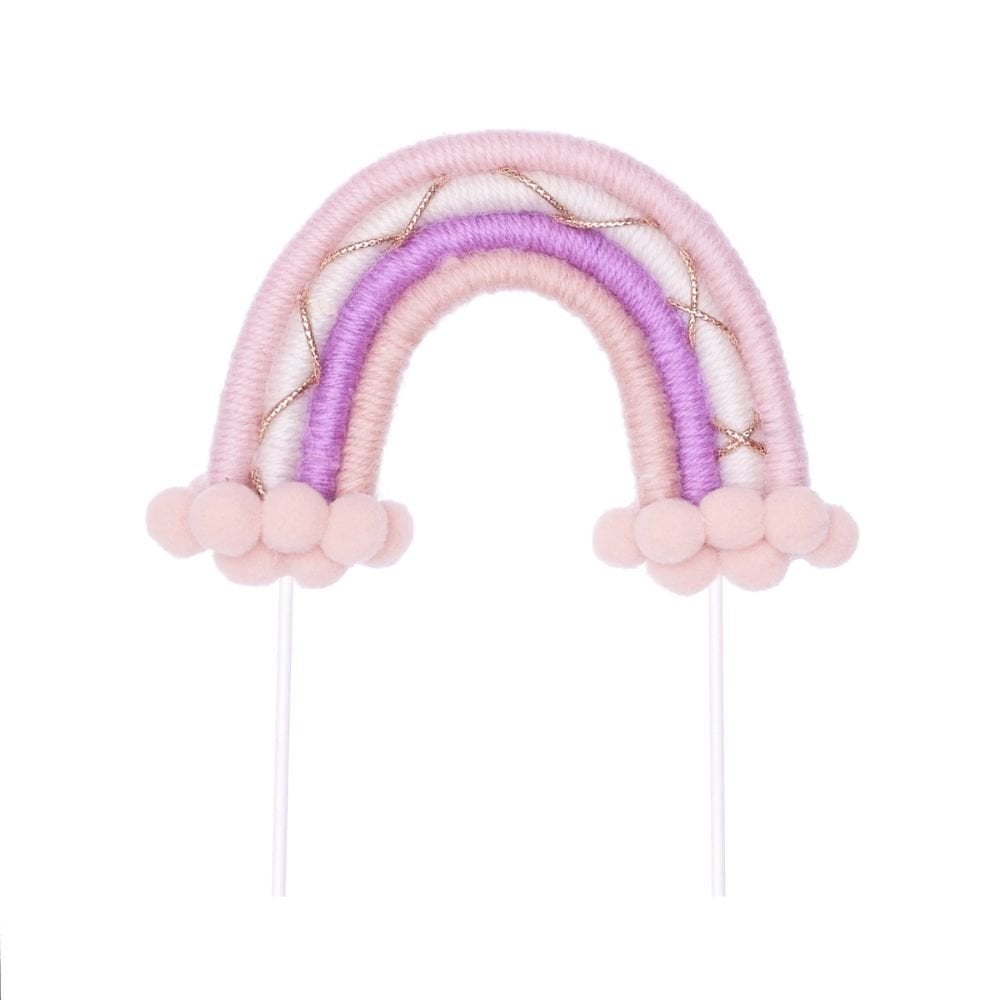 Pink, Purple & Gold Rainbow Cake Topper (Small)