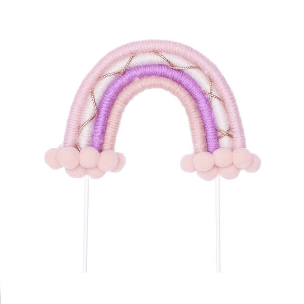 Pink, Purple & Gold Rainbow Cake Topper (Small)