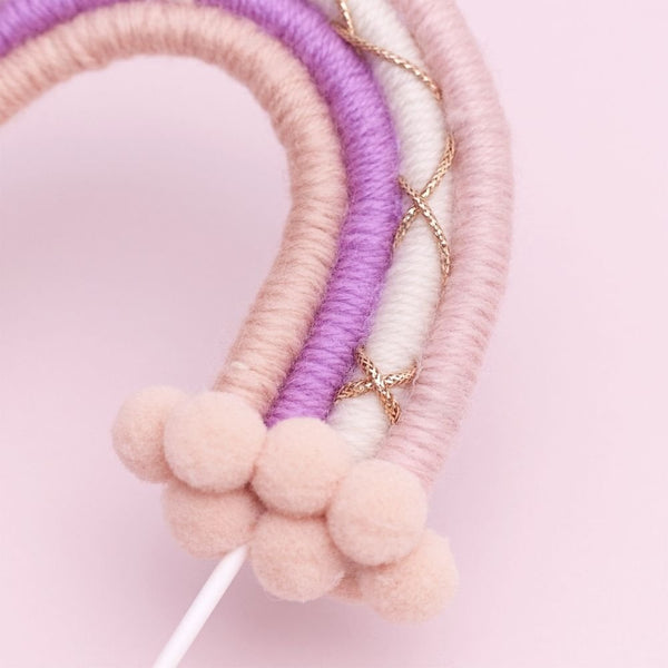 Pink, Purple & Gold Rainbow Cake Topper (Small)