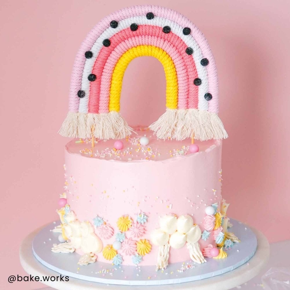 Pinks & Polka Dots Rainbow Cake Topper (Medium)