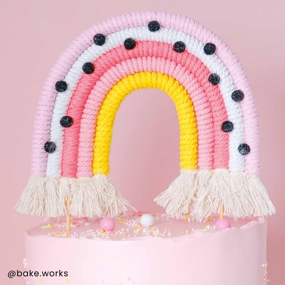 Pinks & Polka Dots Rainbow Cake Topper (Medium)