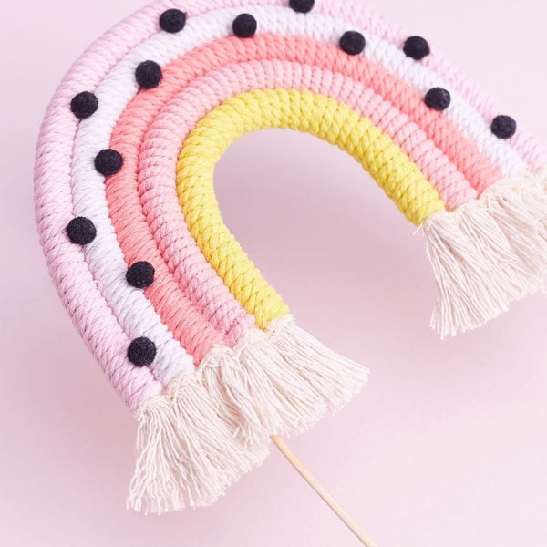Pinks & Polka Dots Rainbow Cake Topper (Medium)