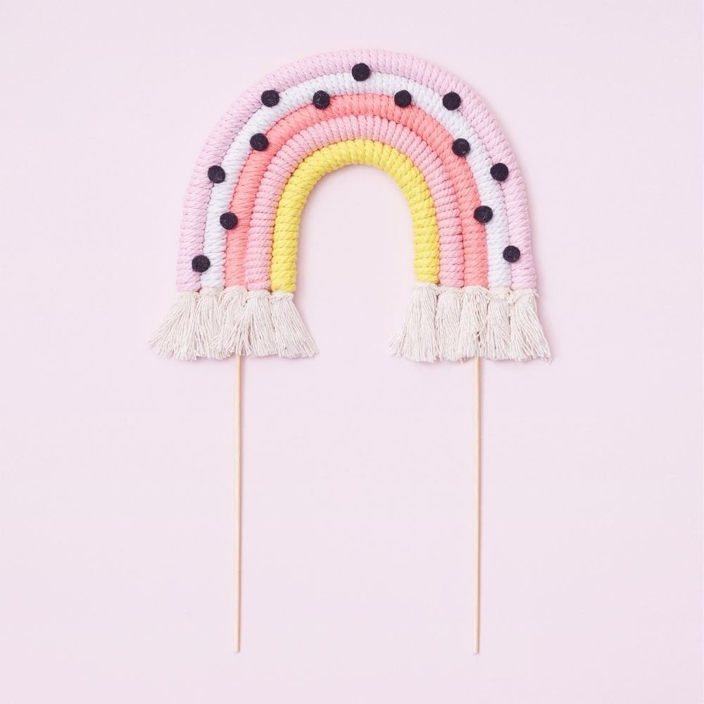 Pinks & Polka Dots Rainbow Cake Topper (Medium)