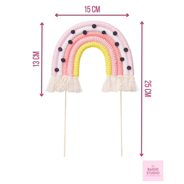 Pinks & Polka Dots Rainbow Cake Topper (Medium)