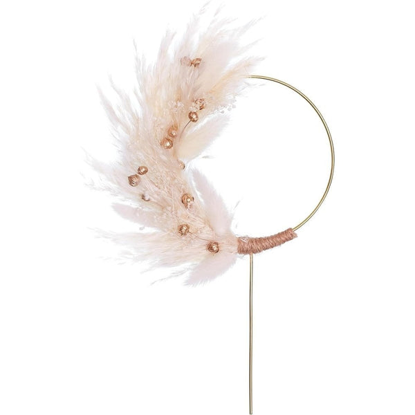 Gold Dried Flower Ring 10cm (With Stem)