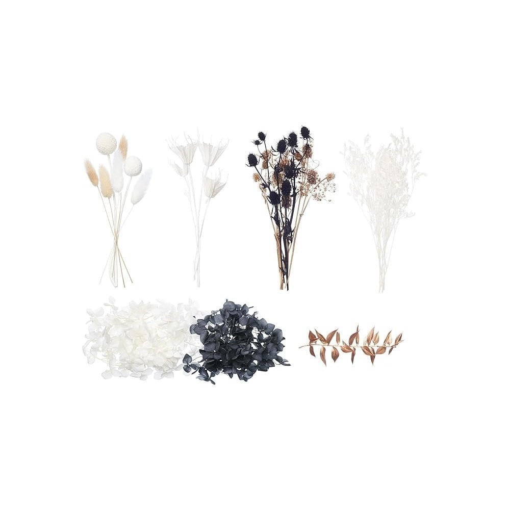 Black, White & Gold Deluxe Mixed Dried Flower Box