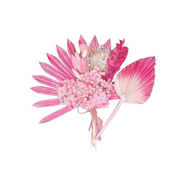 Hot Pink Glitter Sun Palm & Palm Spear Bouquet