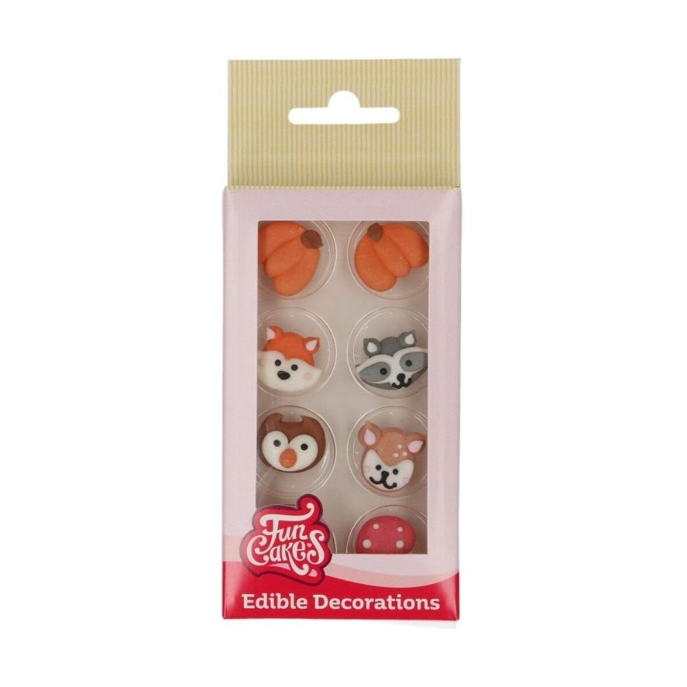 Forest Animals Sugar Decorations Set Of 8