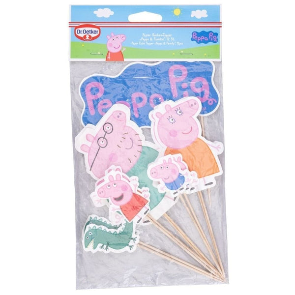 Peppa Pig & Family Cake Toppers Pack Of 12