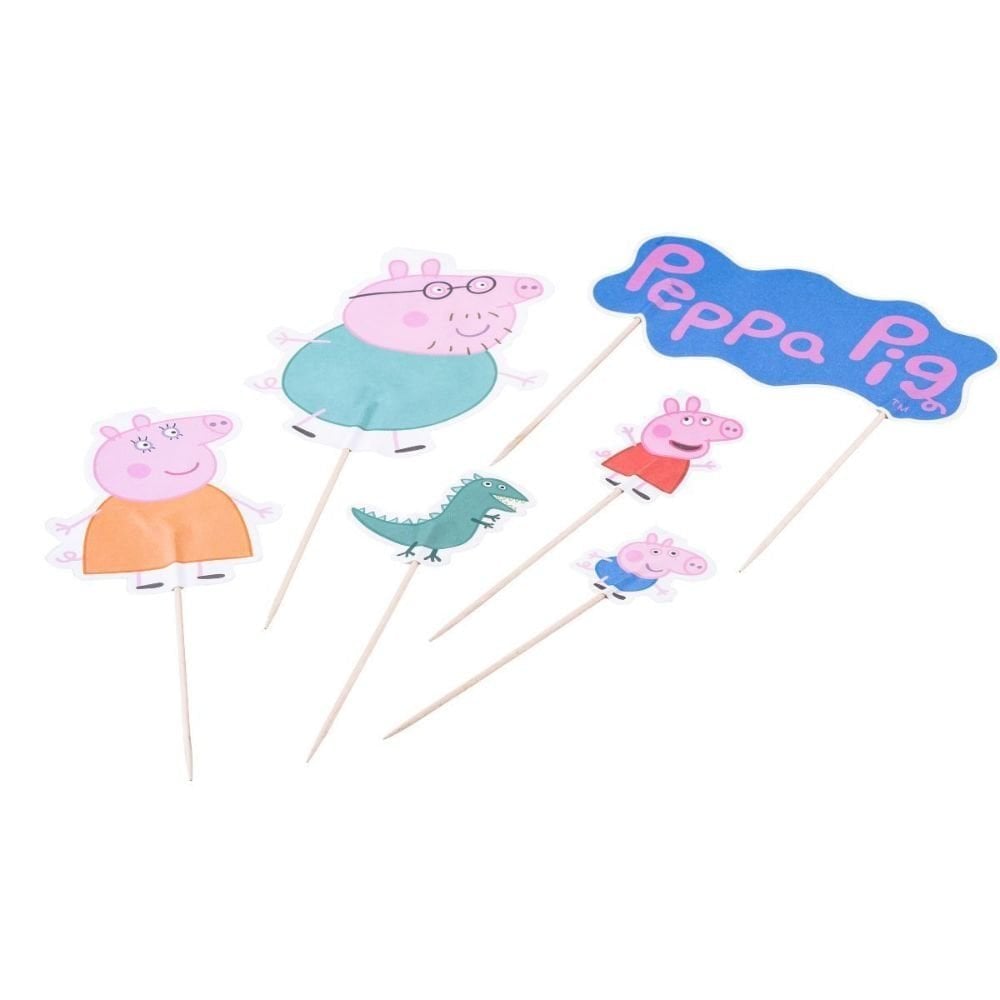 Peppa Pig & Family Cake Toppers Pack Of 12