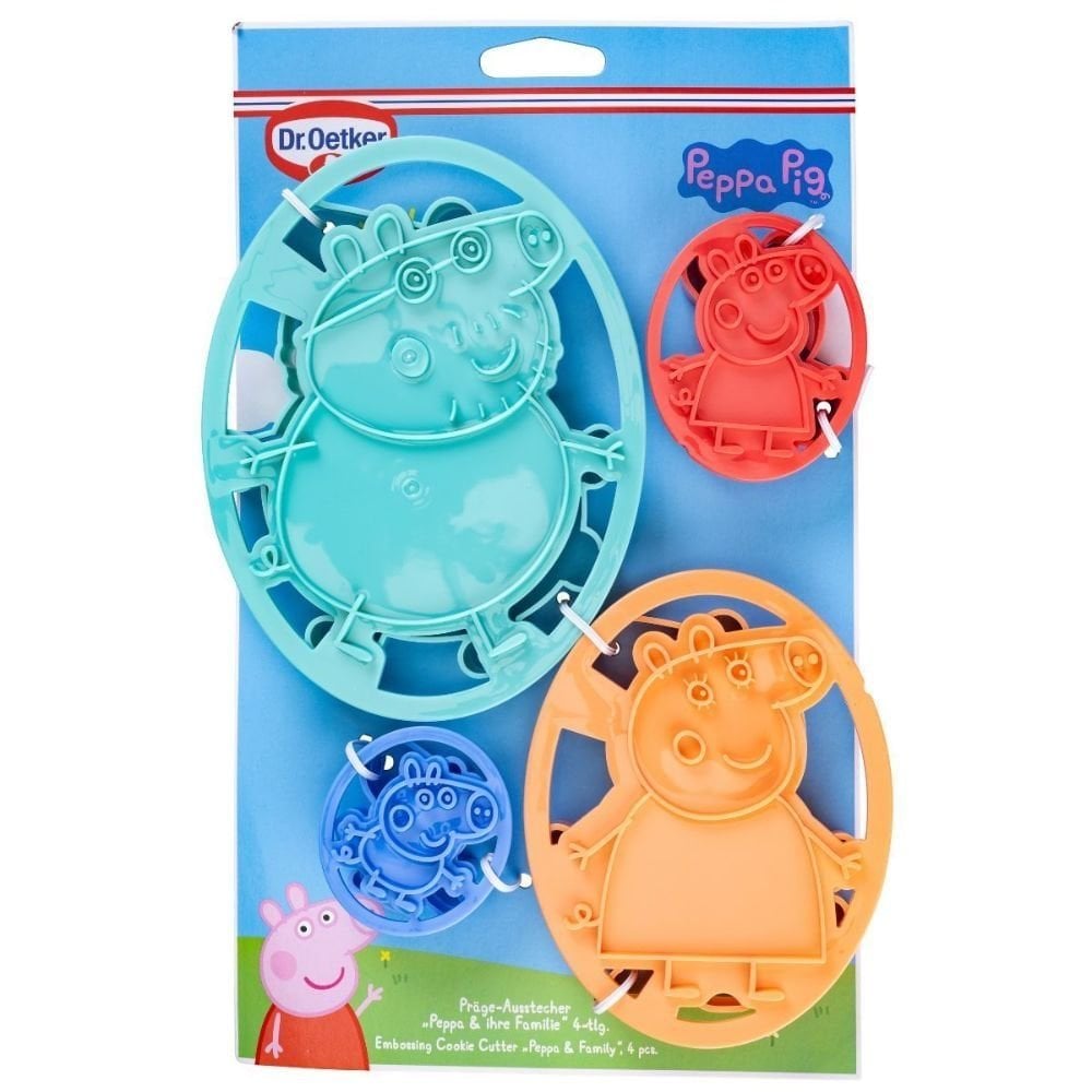 Peppa Pig & Family Embossing Cookie Cutter Set Of 4